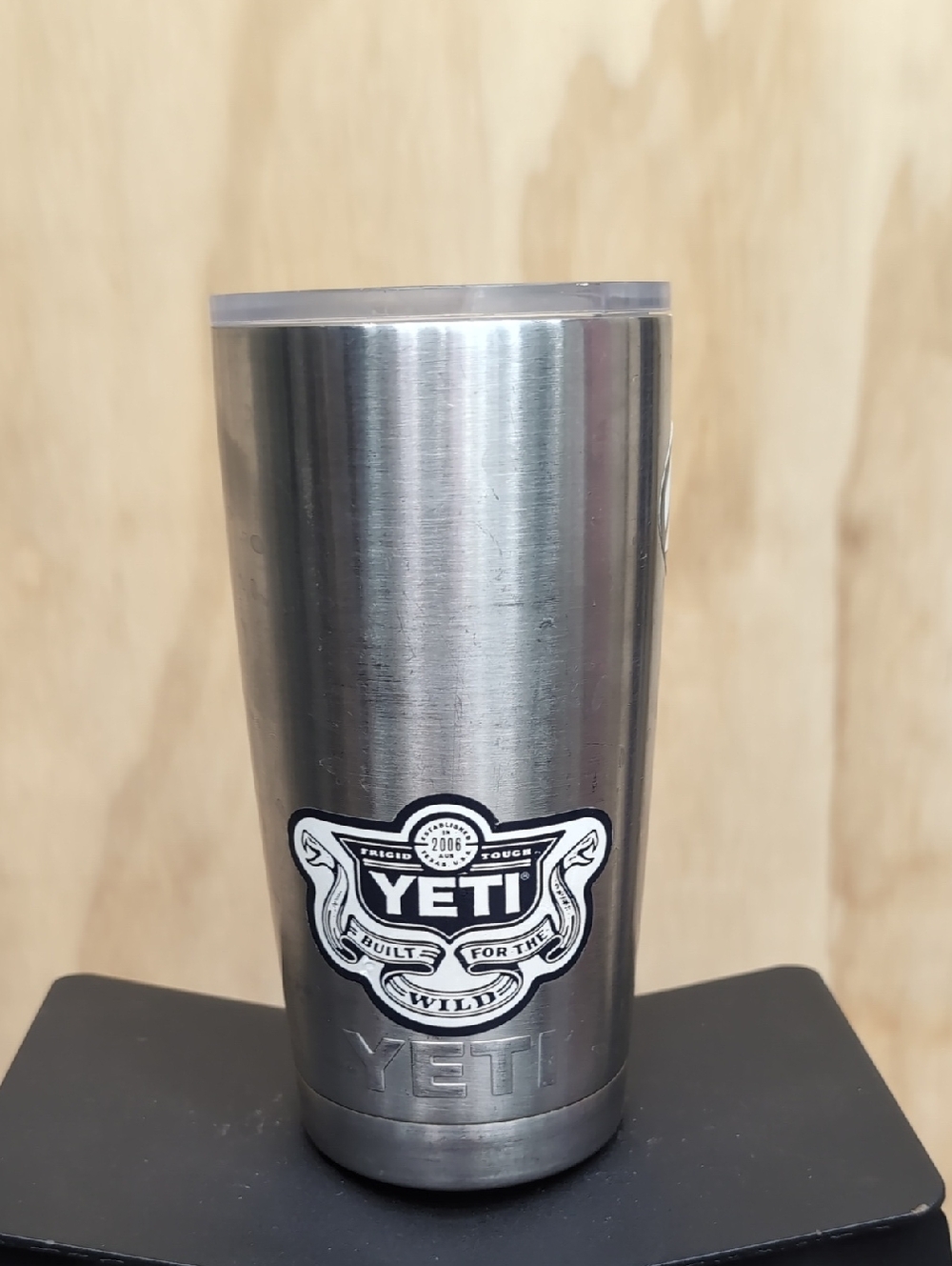 Yeti Silver Stainless Steel Tumbler with Clear Lid